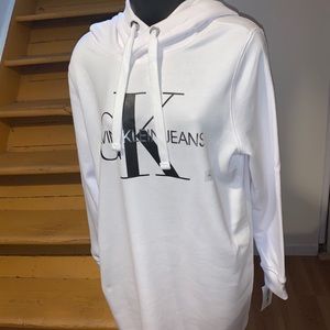 This is a hooded dress made by Calvin Klein.